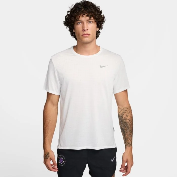 Nike Herre T-shirts Dri-FIT Breath Miler SS Tee Hvid