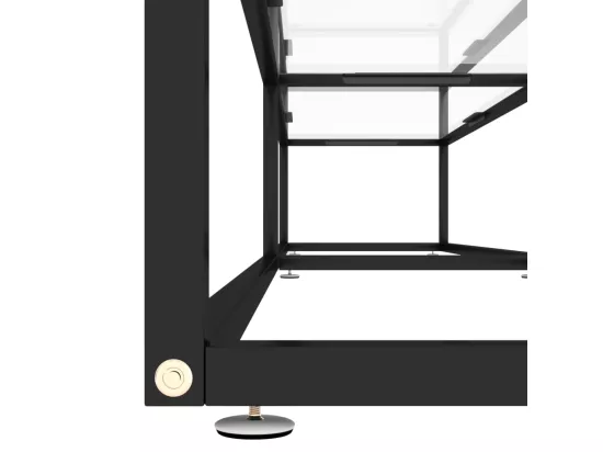 Meuble TV transparent 220x40x40,5 cm verre trempé