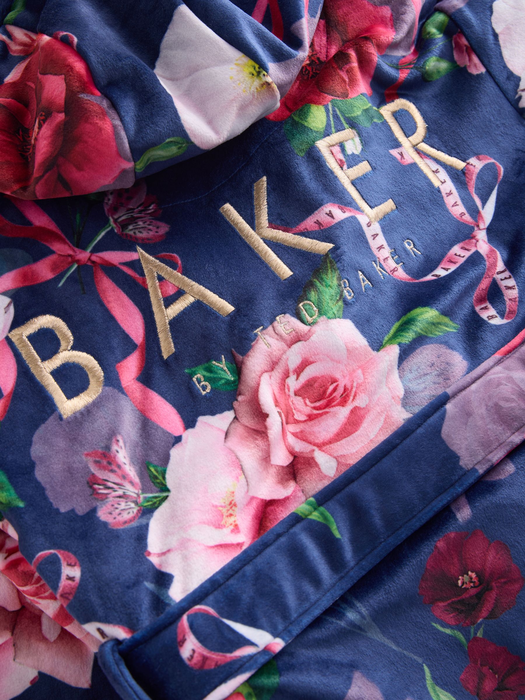 Marineblauw - Baker by Ted Baker All Over Floral Print Robe