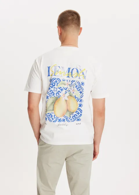 T-shirt met print lemon off-white (WIT.O)