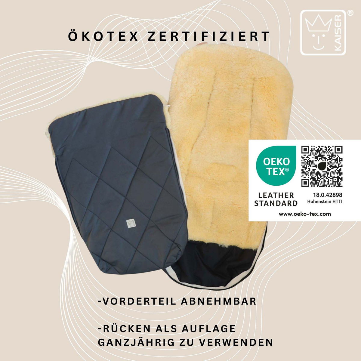 KaiserKaiser   COOSY Lammfell Kinderwagen Fusssack anthracite