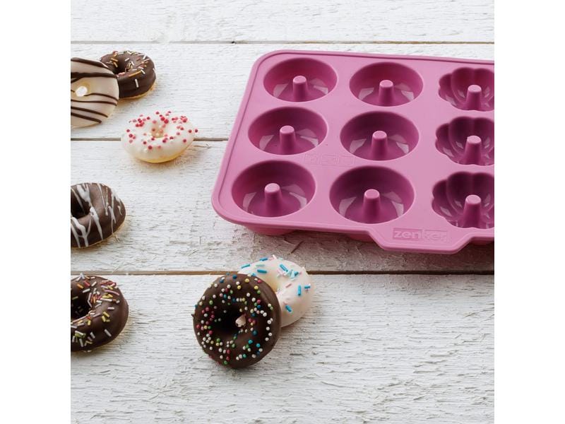 Zenker Donut-Backform Happy Baking 12 Mulden Backform für Mini Donuts