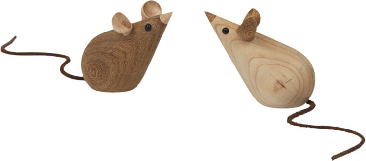 Lucie Kaas Skjøde musepar, ahorn og kastanje, 5,5 cm Brun & beige