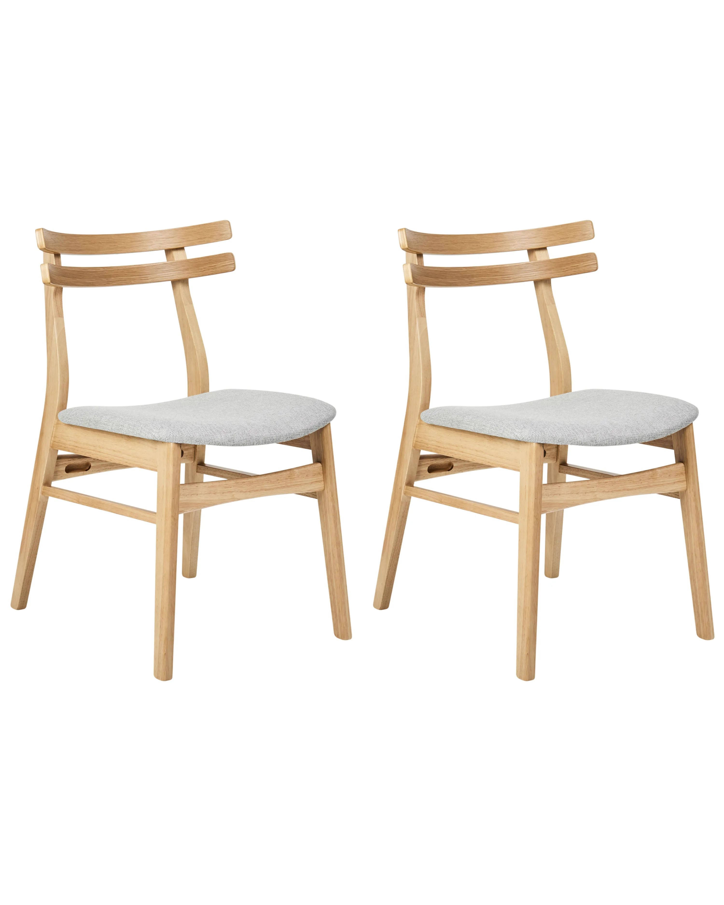Set van 2 eetkamerstoelen CYNTHIANA Hout Lichtbruin/grijs