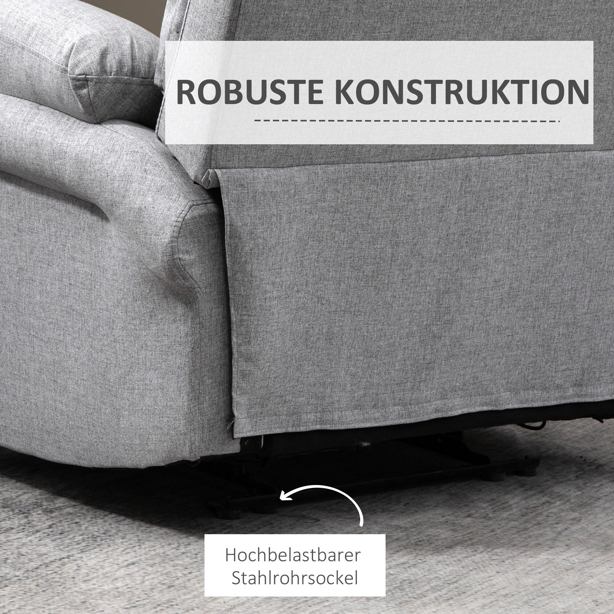 HOMCOM Ruhesessel mit Liegefunktion grau 91B x 92T x 102H cm