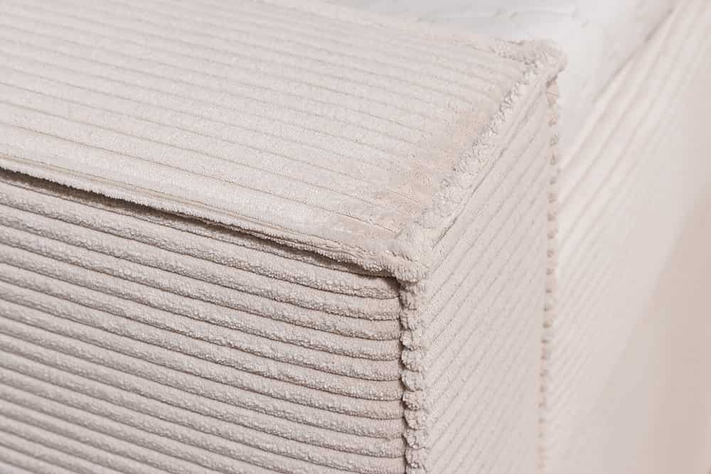 Design Boxspringbett SIGNUM 180x200cm beige Cord inkl. Topper Matratze und Stauraum