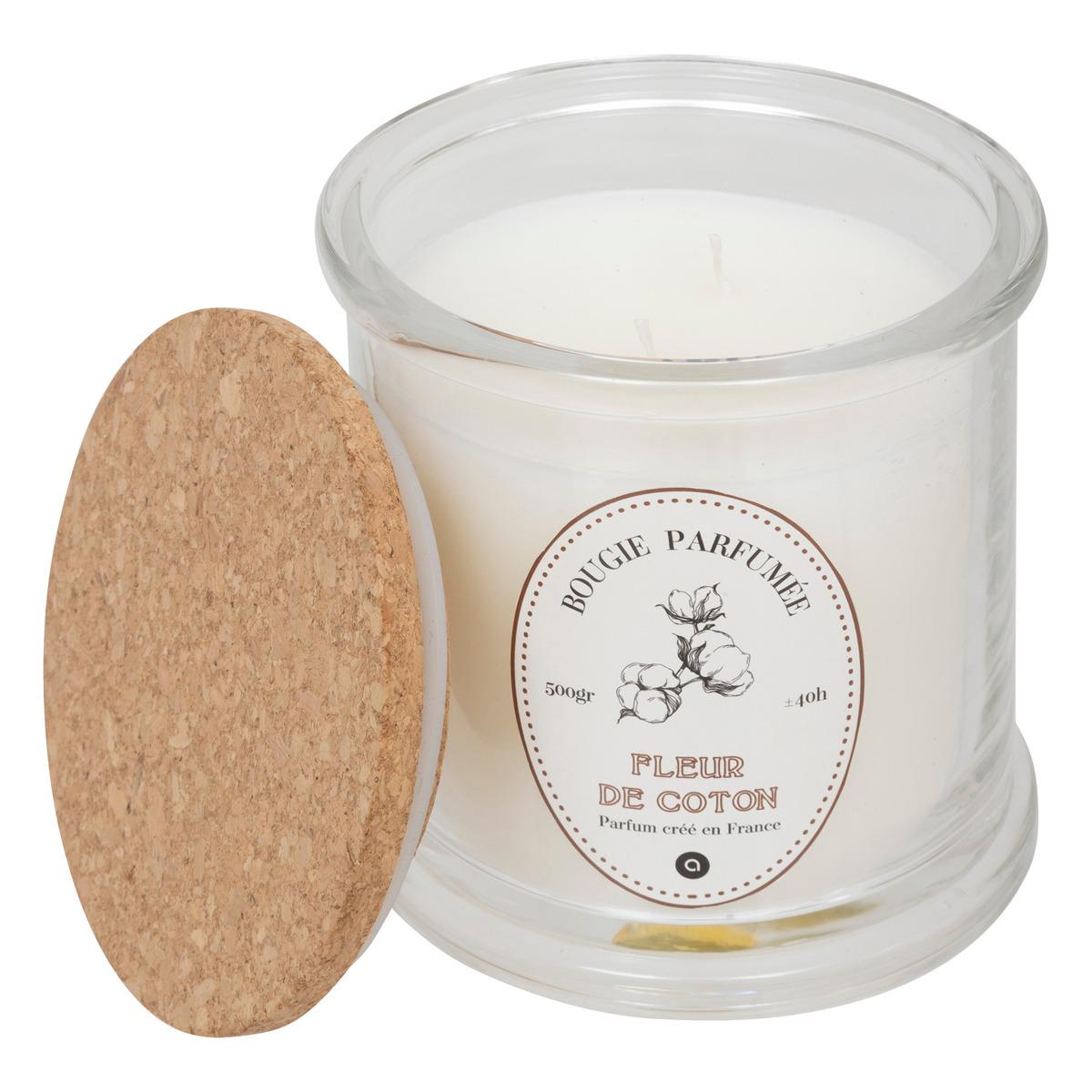 BOUGIE PARFUMEE VERRE HAPO COTON 500G