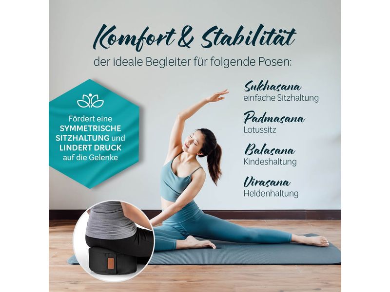 DoYourYoga Yoga-Kissen Vishnu Dinkelspelz, Schwarz Yoga-Zubehör