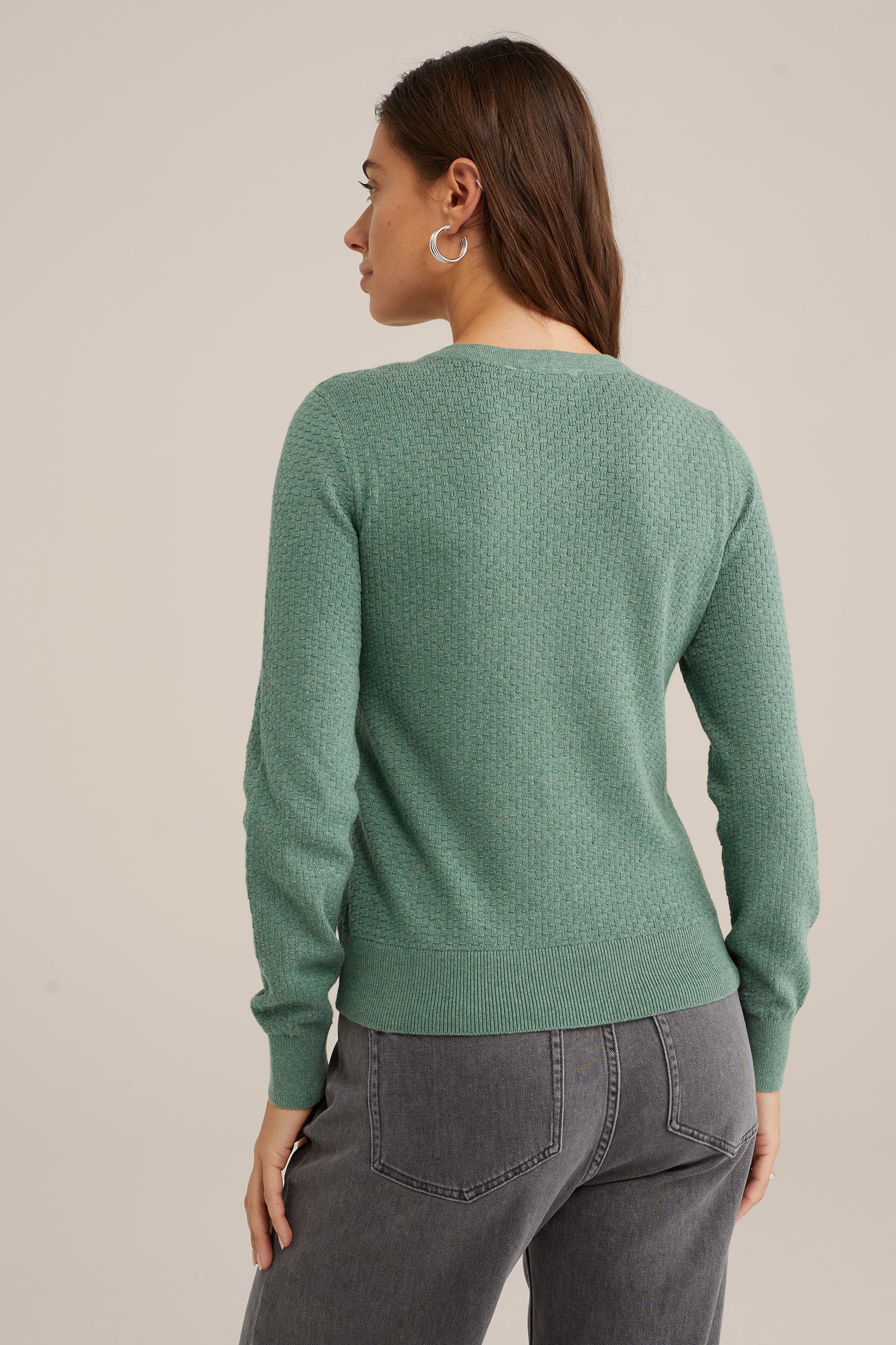 vest met structuur WE Fashion Pastelgroen