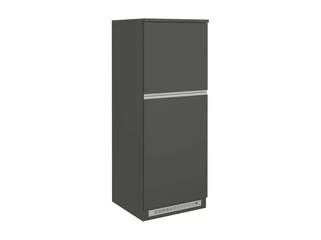 Buffet de Cuisine Dcasasol, Armoire polyvalente, Meuble de kitchenette, Support réfrigérateur multifonctionnel, 100% Made in Italy, 60x60h165 cm, Anthracite et Ardoise