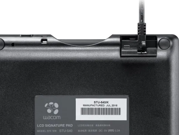 Wacom STU-540 - Signaturterminal m/ LCD-skærm - 10.8 x 6.5 cm - elektromagnetisk - kablet - USB 2.0, seriel - sort