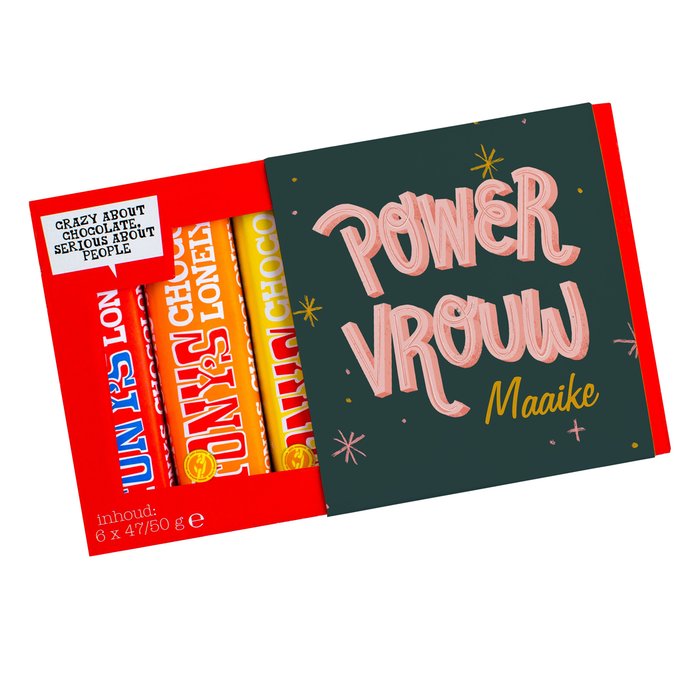Tony’s Chocolonely | Proeverijtje | Powervrouw met eigen naam | 300g