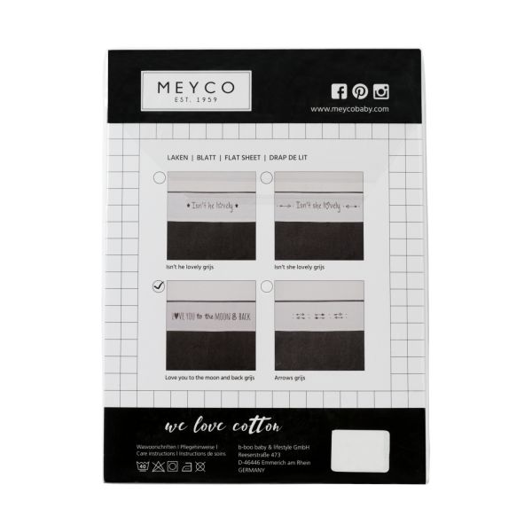 Meyco Love You To The Moon & Back Wieglaken Grijs