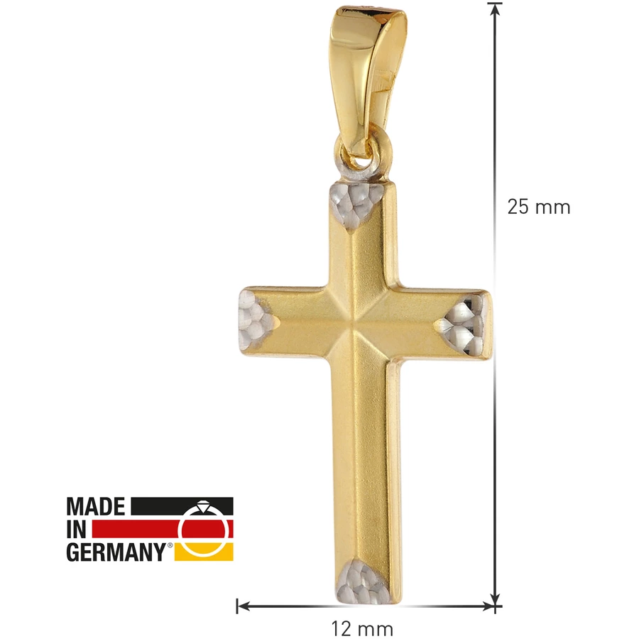 trendor Halskette mit Kreuz für Mädchen Gold 3338 Karat Bicolor bicolor