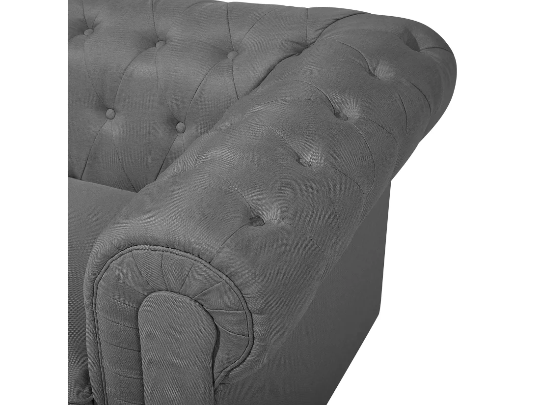 Canapé 3 places en tissu gris clair CHESTERFIELD BIG