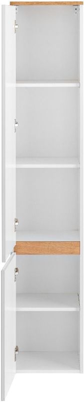 Comad - Platinum - Kolomkast - Wit/Eiken - 35x30x176cm - 5 Opbergvakken