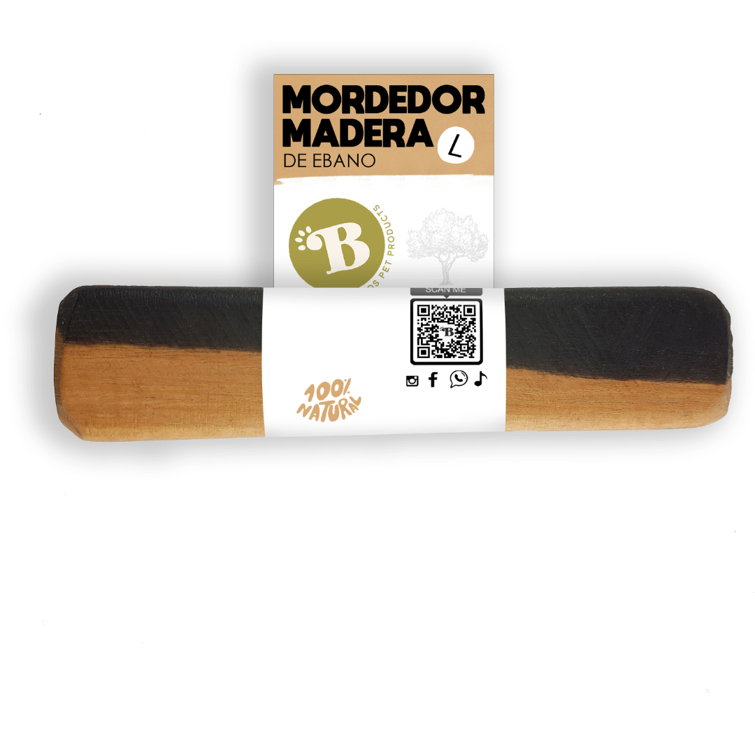 BIMORDISCOS Mastigáveis de Madeira de Ébano para Cães - Pacote com 2 unidades (Grande)