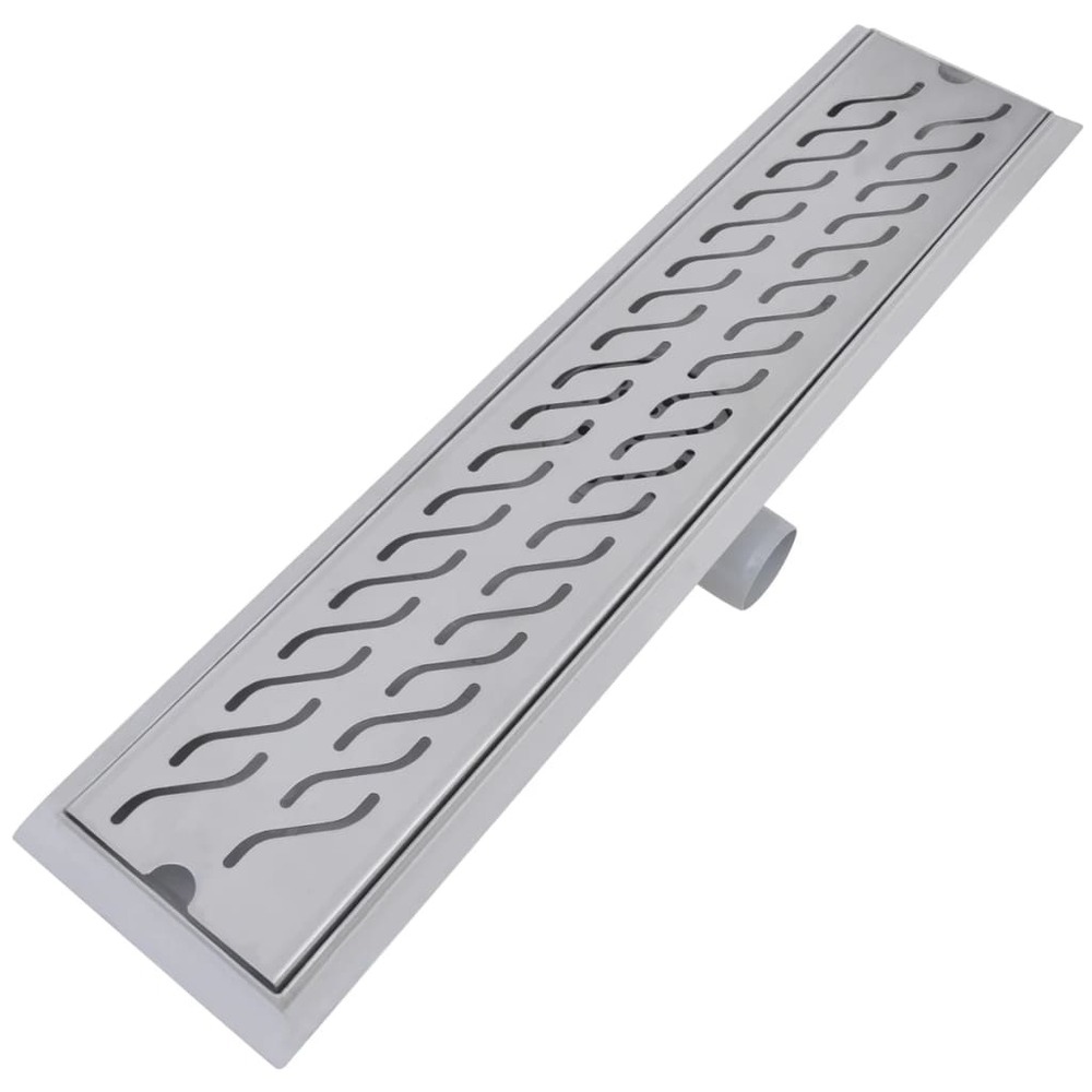Drain de douche linéaire 2 pcs 630 x 140 mm acier inoxydable
