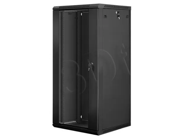 Lanberg - Rack kabinet - vægmonterbar - sort, RAL 9004 - 27U - 19