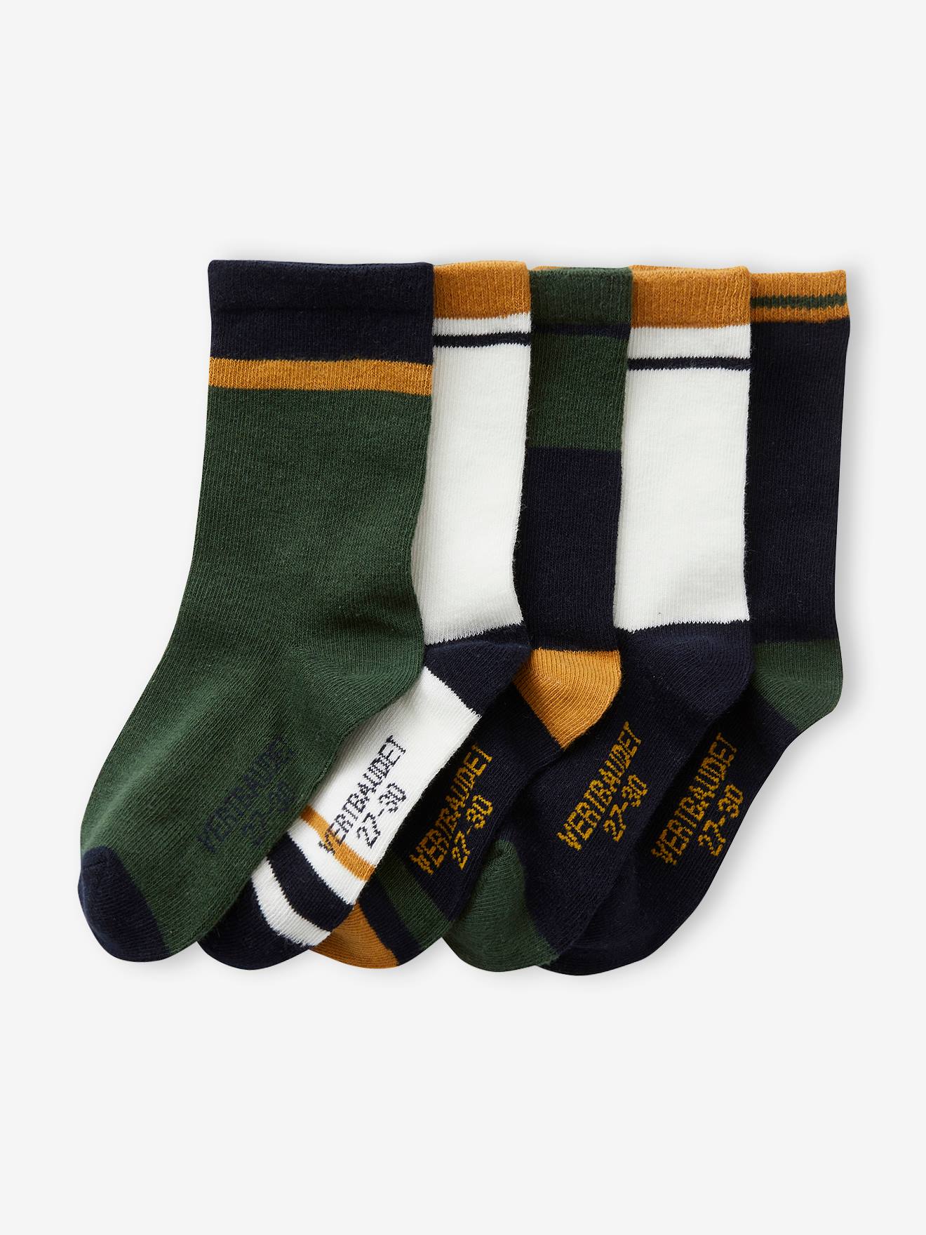 Pacote com 5 pares de meias verdes 