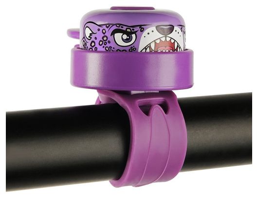 Sonnette de vélo enfants|Léopard violet|Crazy Safety |Colorée  facile à utiliser