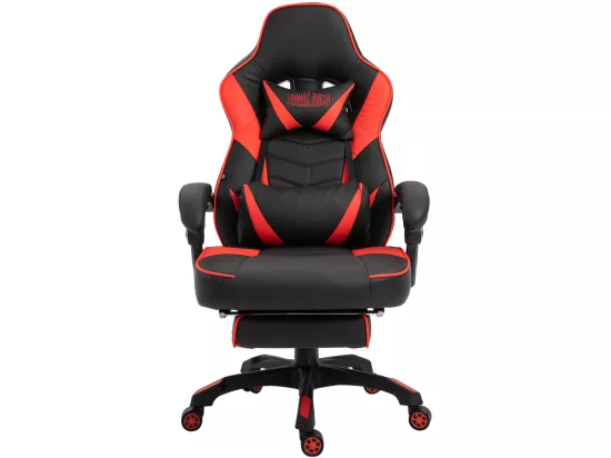 Chaise de bureau - Similicuir & Plastique - Noir / Rouge - Tilos