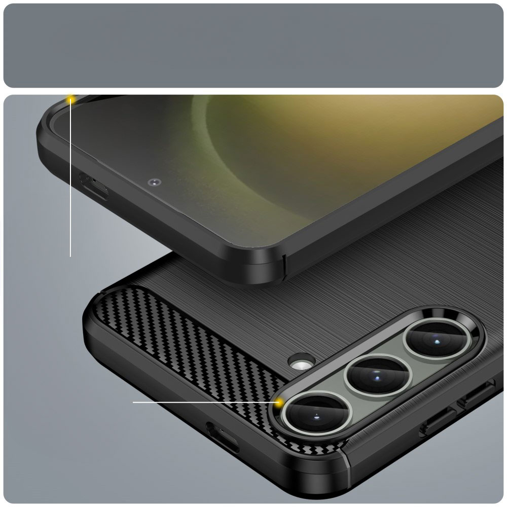 Samsung Galaxy S24  Plus Gummi Case Schutzhülle Carbon Look - Blau