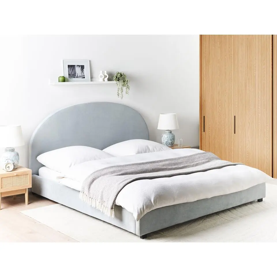 VAUCLUSE - Tweepersoonsbed - Lichtblauw - 180 x 200 cm - Stof