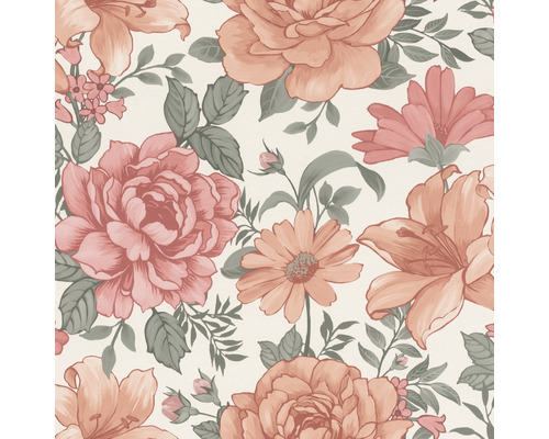 Vliesbehang 252422 Bambino XIX bloemen roze