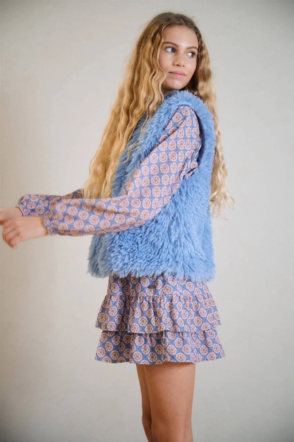 NoBell’ teddy gilet blauw