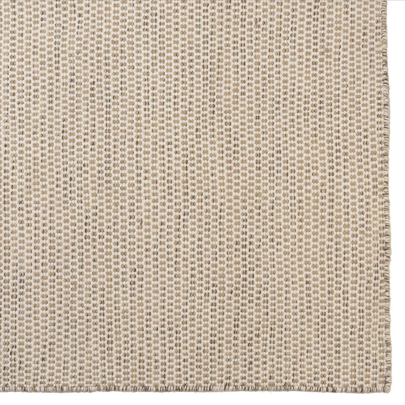 Macabane Tapis en Laine tissée Quentin blanc/marron chiné - 230x160 cm