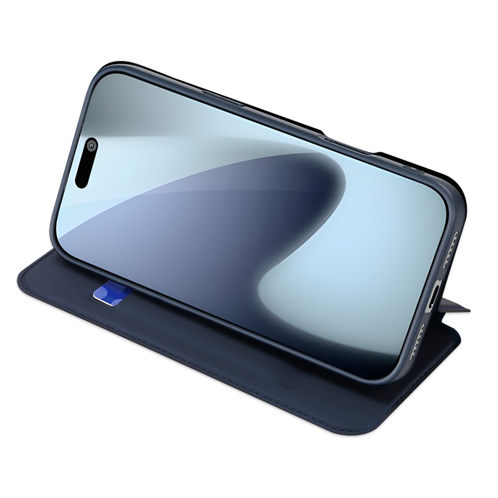 iPhone 17 Pro Max Flip Wallet Cover Leder Tasche - Blau