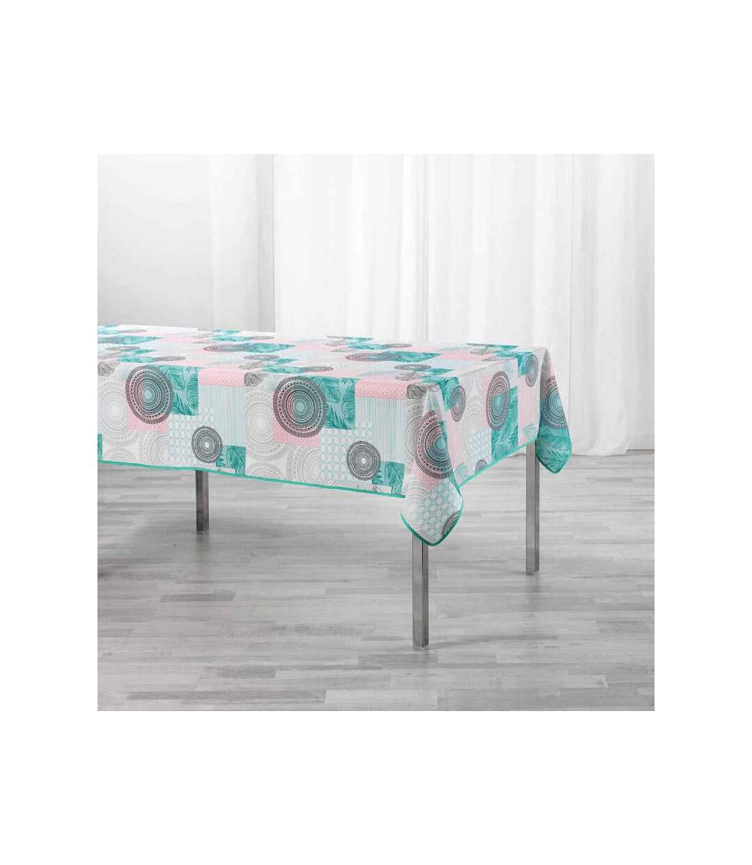 Nappe Antitache Peachy 150x240cm Bleu & Rose