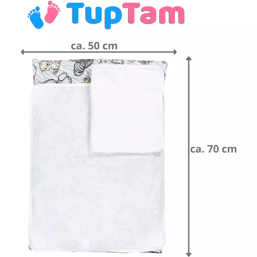 TupTam Baby Wickelauflage inkl. 2 Frotteebezügen graubraun