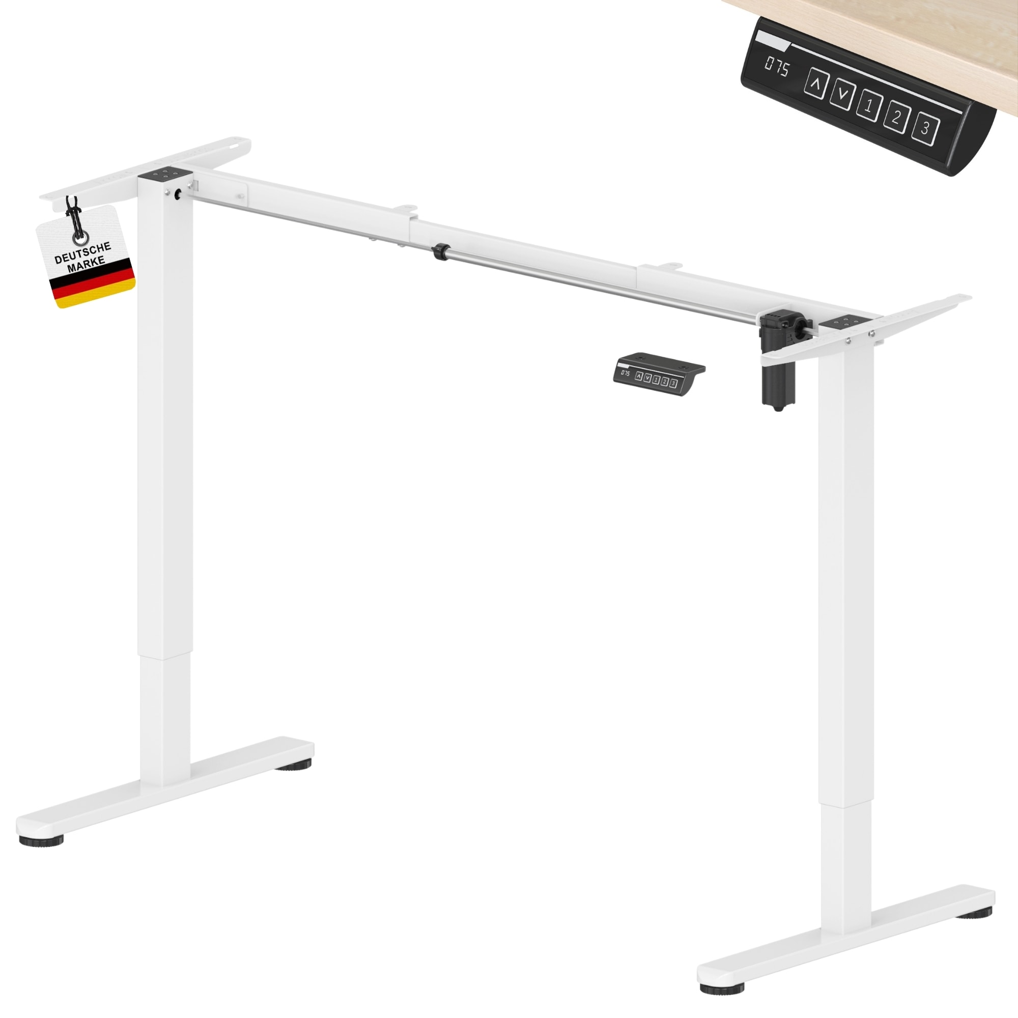 ALBATROS UP30 weiss Gestell für Schreibtisch Höhenverstellbar Elektrisch mit Motor, weiss - Stufenlos Höhenverstellbares Schreibtischgestell / Tischgestell, Farbe:Weiss