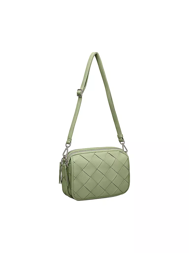 LES VISIONNAIRES Ledertasche - Mini Bag EMILY WEAVE grün