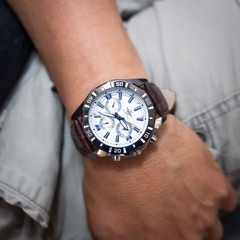 Montre Homme M. JOHN bracelet Cuir Marron