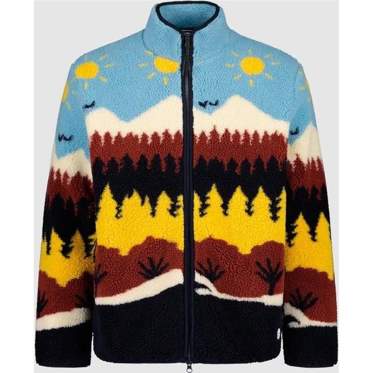 KnowledgeCotton Apparel Loose Fair Isle Teddy Jacket