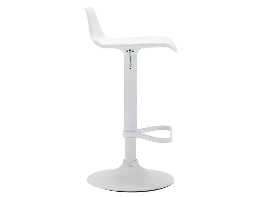 Tabouret de bar - Polypropylène - Hauteur réglable - Coloris blanc - CALAS