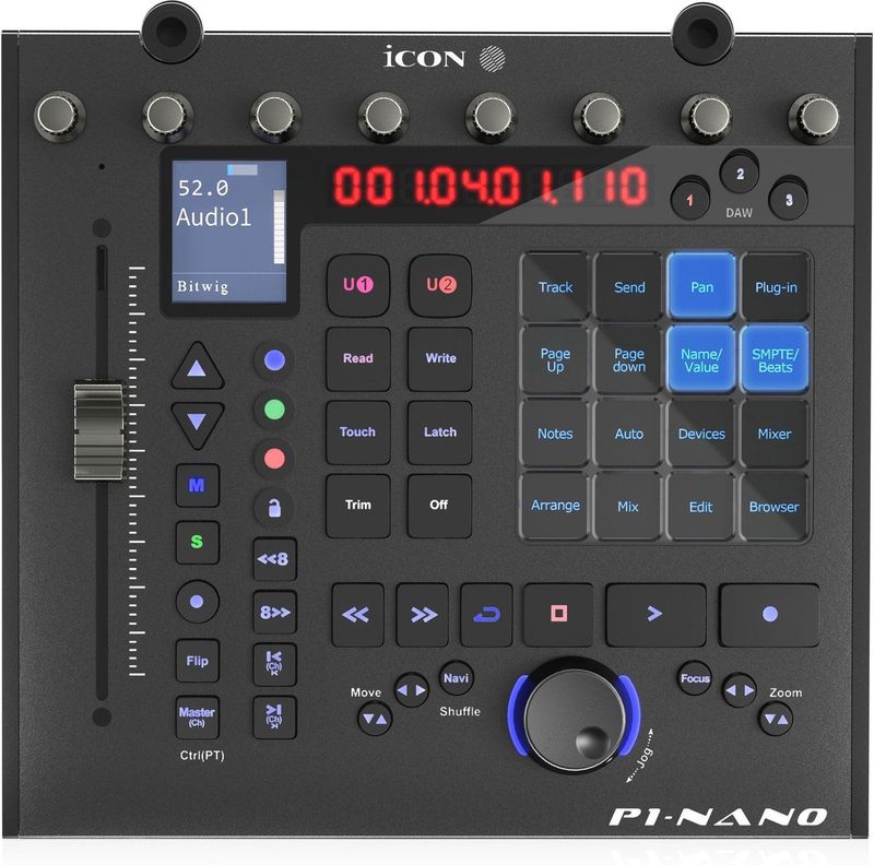 USB MIDI-Controller - Zwart - Met gemotoriseerde fader en touchdisplay