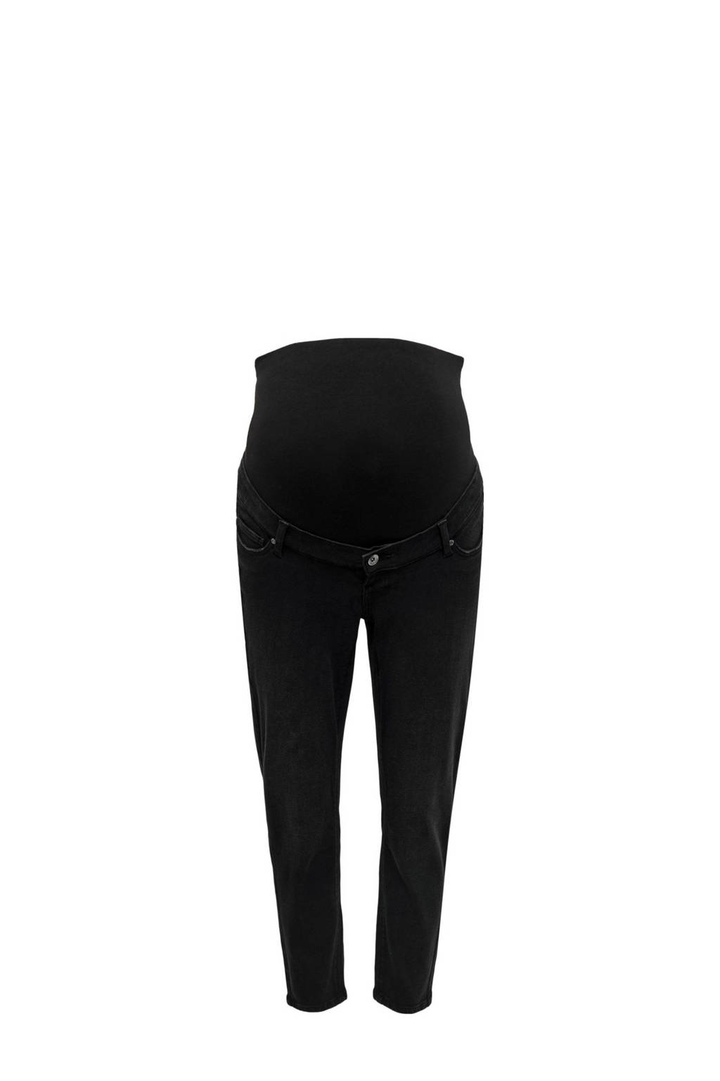 ONLY MATERNITY straight leg zwangerschapsjeans OLMCATWALK met katoen zwart