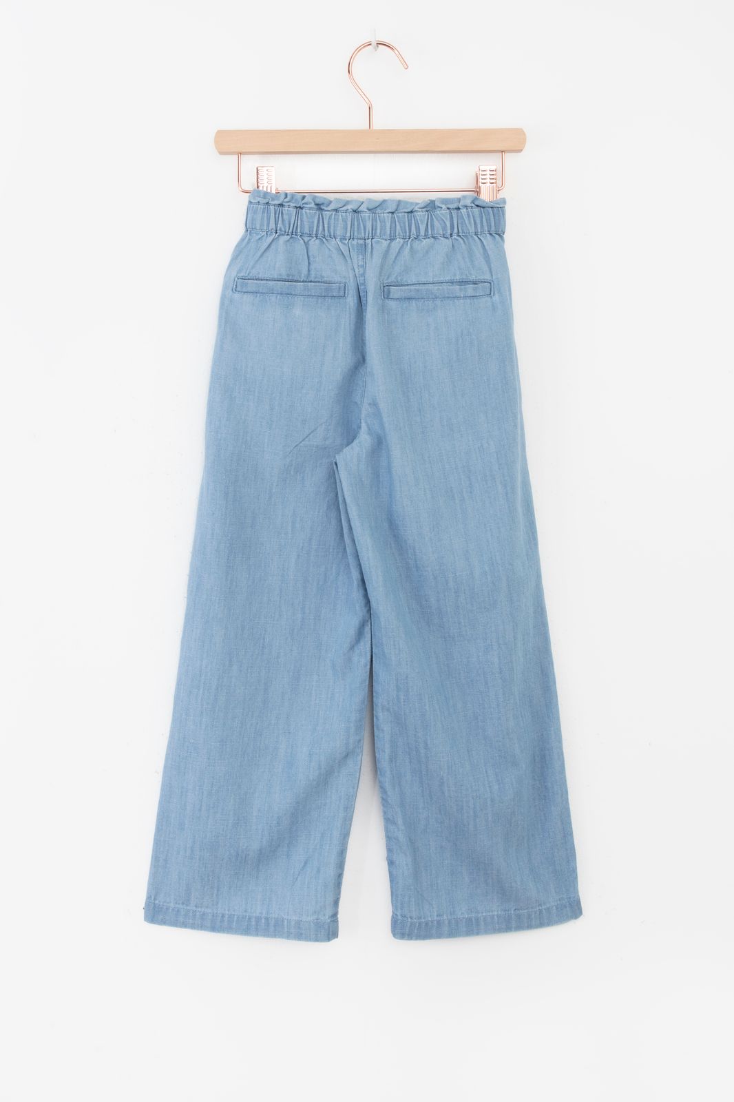 Denim loose fit pull on mousseline broek