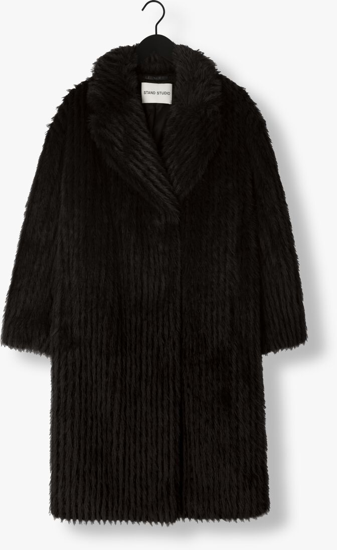grijze stand studio faux fur jas genevieve coat