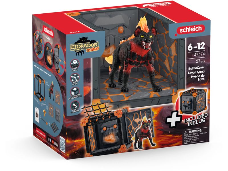 Schleich Spielfigurenset BattleCave Lavahyäne Detailreiches Spielset für spannende Abenteuer