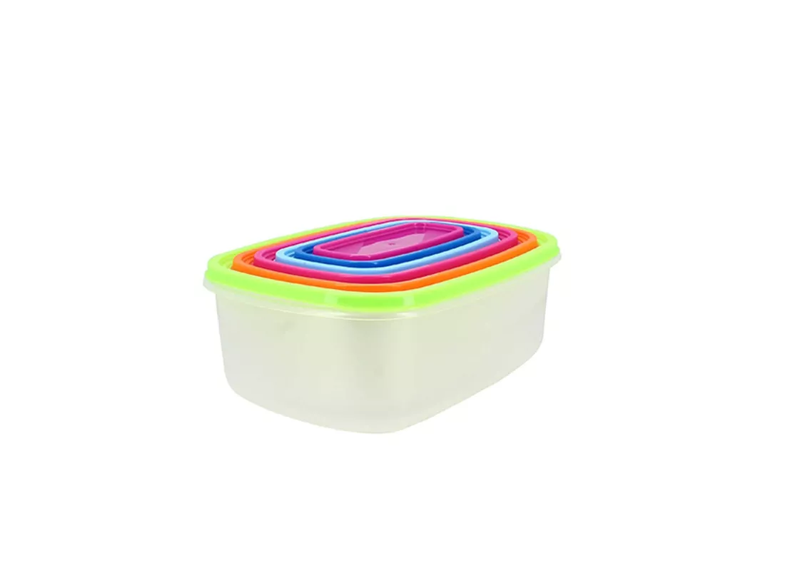 Menastyl - Set 6 Boites Hermetiques En Plastique Avec Couvercle Couleur