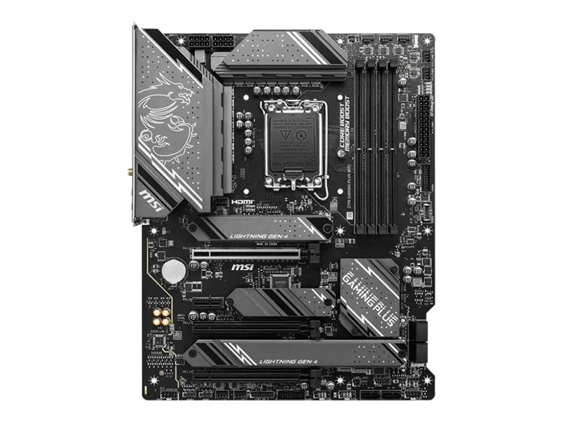 MSI Z790 Gaming Plus Wifi - Bundkort - ATX - LGA1700 sokkel - Z790 Chipset - USB-C 3.2 Gen 2x2, USB 3.2 Gen 2, USB 3.2 Gen 1, USB-C 3.2 Gen2 - 2.5 Gigabit LAN, Wi-Fi 6E, Bluetooth - onboard grafik (CPU påkrævet) - HD Audio (8-kanaler)