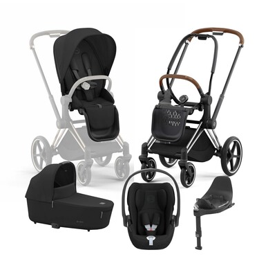 Cybex Priam Duovogn inkl. Cloud T & Base, Sepia Black/Chrome Brown