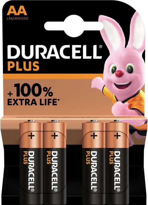 Duracell Alkaline Plus AA batterij 4 pack