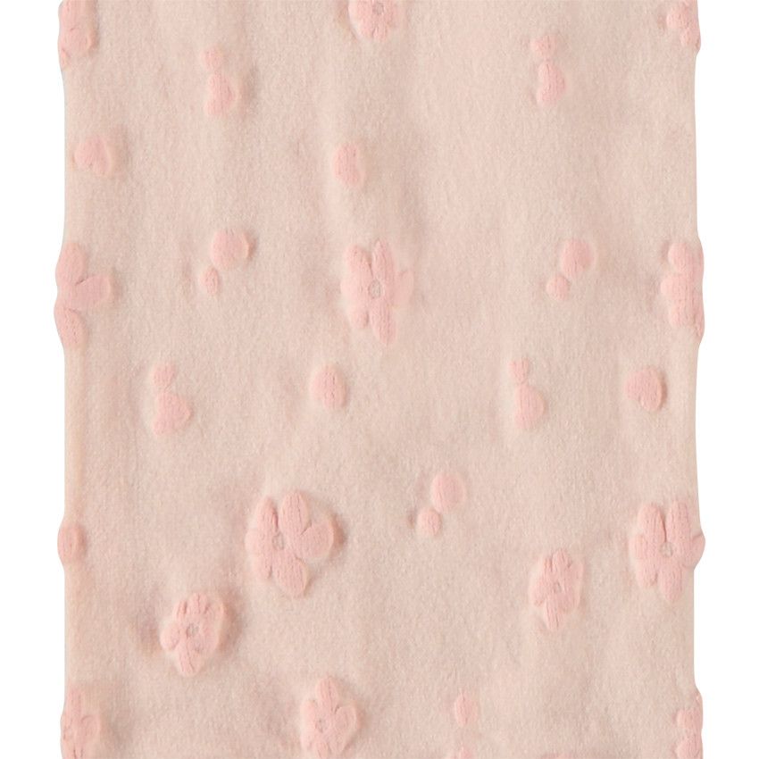 Collants fins avec motifs floraux en relief pour fille - Rose