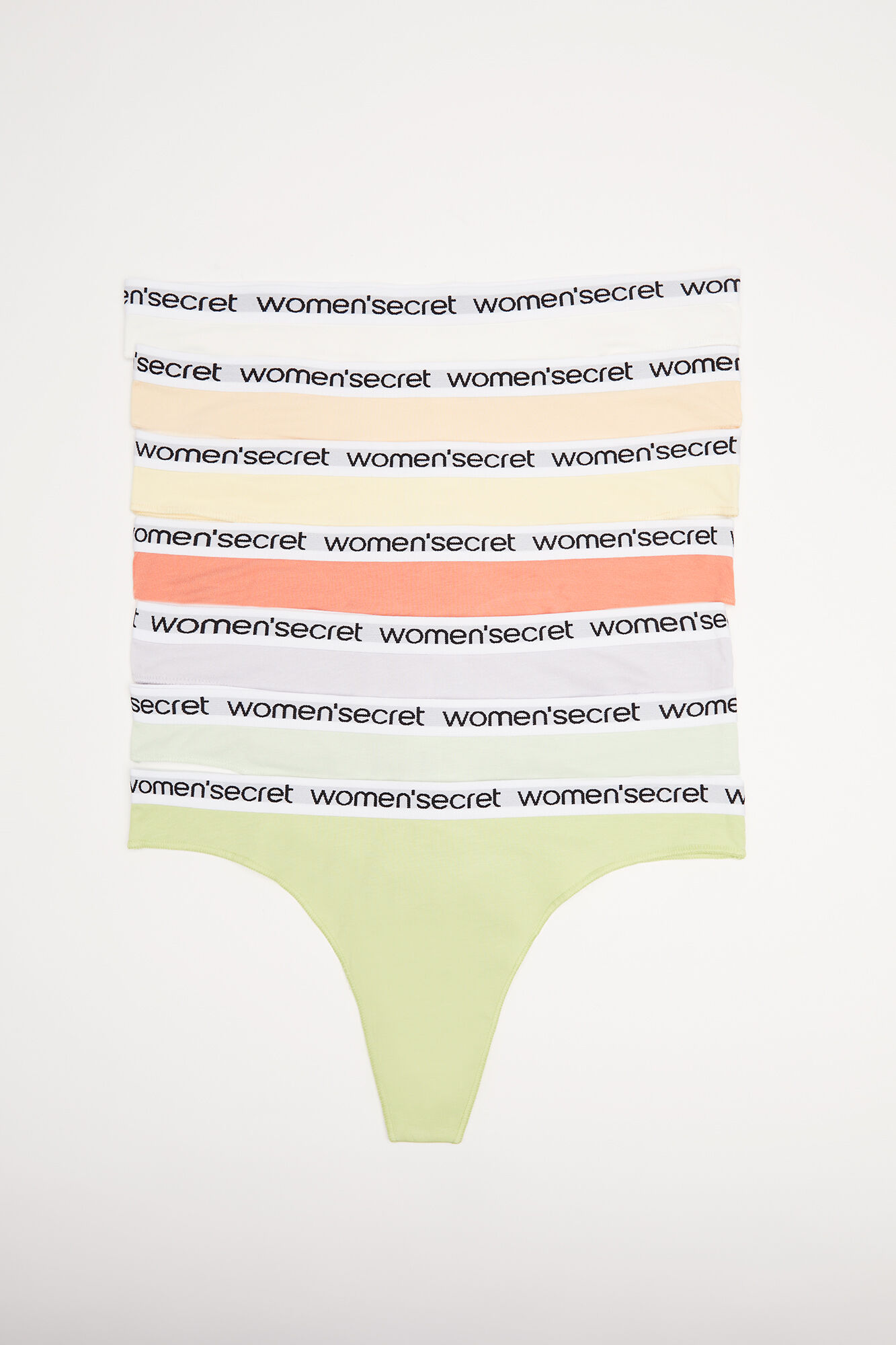 Pacote com 7 tangas de algodão multicoloridas - estampadas